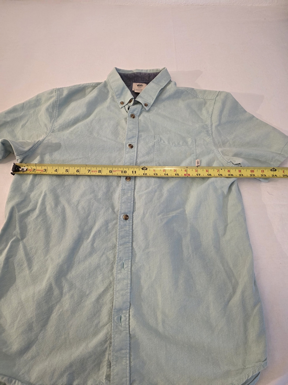 Vans Men's Light Blue Short Sleeve Button-Up Shirt - Picture 2 of 6